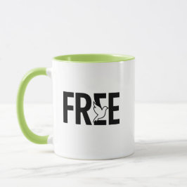 Gratis typografie duif symbool ontwerp mok