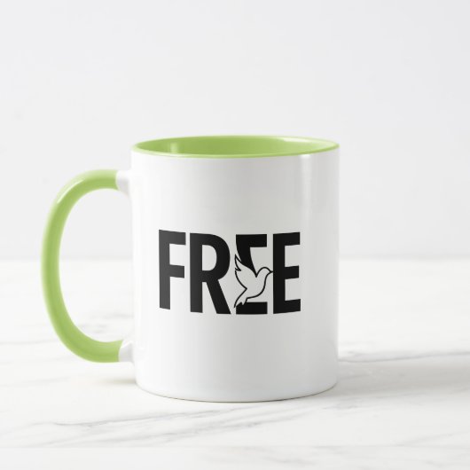 Gratis typografie duif symbool ontwerp mok (Links)