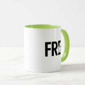Gratis typografie duif symbool ontwerp mok (Voorkant rechts)