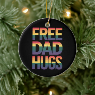 Gratis vaderknuffels LGBTQ Gay Pride Month trotse Keramisch Ornament