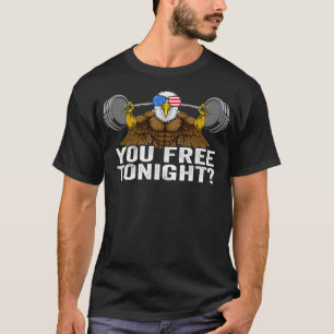 Gratis vanavond Bald Eagle, grappige patriottische T-shirt