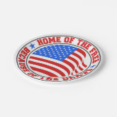 Gratis vanwege de dappere rood wit & blauw juli 4 papieren bordje (Gekanteld)