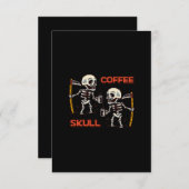 Gratis vector koffie met twee schedel moderne stij kaart (Voorkant / Achterkant)