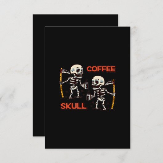 Gratis vector koffie met twee schedel moderne stij kaart (Voorkant / Achterkant)