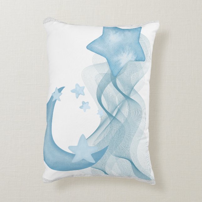Gratis Verzending Whimsical Star & Maan Waterverf  Accent Kussen (Achterkant (Verticaal))