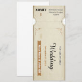 Gratis vintage trouwticket kaart (Voorkant / Achterkant)