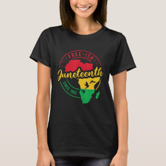 Gratis vis sinds 1865 Black Freedom Afrikaans Amer T-shirt