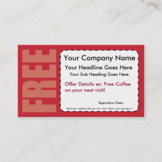 GRATIS Visitekaartje coupon