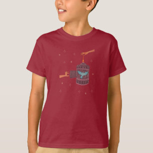 Gratis Vogel Kooi Folk Art handen en Blauwe Voge T-shirt