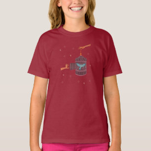 Gratis Vogel Kooi Folk Art handen en Blauwe Voge T-shirt