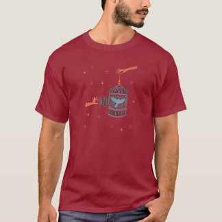 Gratis Vogel Vogelkooi | Folk Art handen en Blauwe T-shirt
