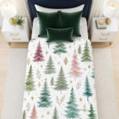 Gratis Waterverf Kerstbomen Fleece Deken