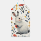 Gratis Weide Watercolor Konijn Pasen Cadeaulabel (Achterkant)