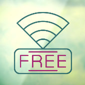 Gratis WI-FI Coffee Shop Netwerk Verbinding  Raamsticker (Vel 3)