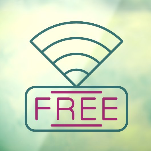 Gratis WI-FI Coffee Shop Netwerk Verbinding  Raamsticker (Vel 3)
