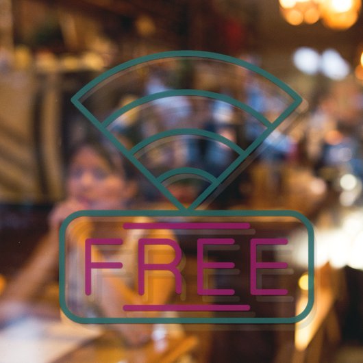 Gratis WI-FI Coffee Shop Netwerk Verbinding  Raamsticker