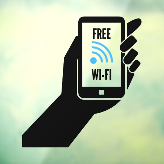 Gratis Wi-Fi Koffie Donut Winkel Zakelijke Mobiele Raamsticker (Vel 3)