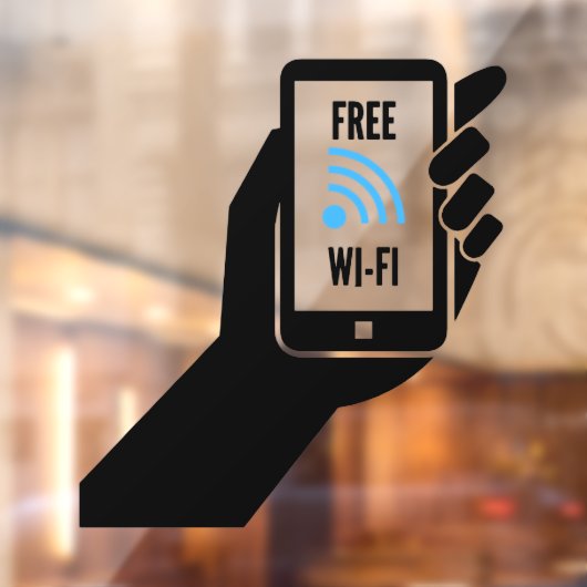 Gratis Wi-Fi Koffie Donut Winkel Zakelijke Mobiele Raamsticker (Vel 2)