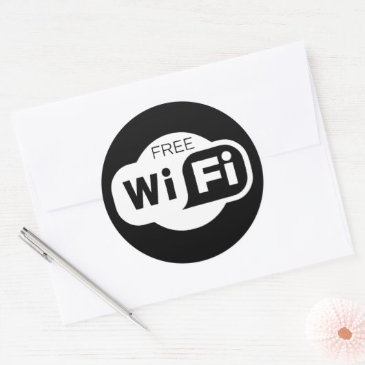Gratis Wi-Fi Ronde Sticker (Envelop)