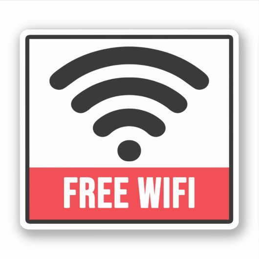Gratis WiFi beschikbaar Sticker (Voorkant)