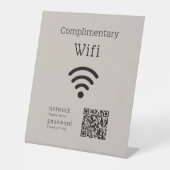 Gratis Wifi Code Black & Tan Aangepast Reclamebord Met Voetstuk (Voorkant)