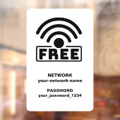 Gratis WIFI Connect Netwerk & Wachtwoord Wit Raamsticker (Vel 2)