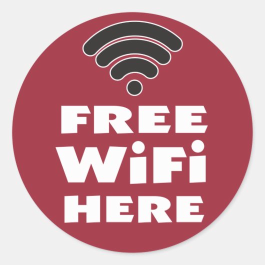 Gratis WiFi hier Ronde Sticker (Voorkant)