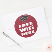 Gratis WiFi hier Ronde Sticker (Envelop)