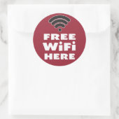 Gratis WiFi hier Ronde Sticker (Tas)