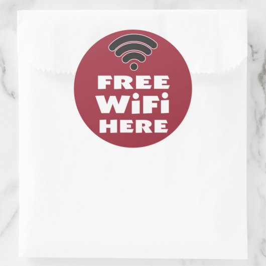 Gratis WiFi hier Ronde Sticker (Tas)