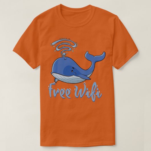 Gratis Wifi leuk walvis teken voor open internet c T-shirt (Design voorkant)