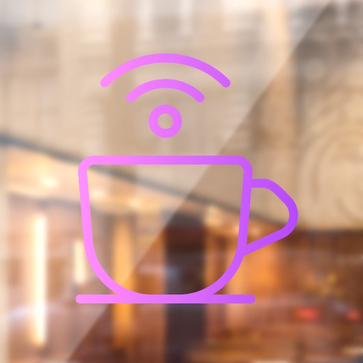 Gratis WIFI Met Kopje Koffie Raamsticker (Vel 2)