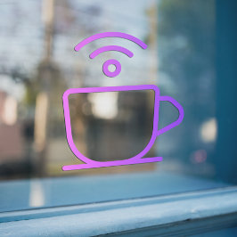 Gratis WIFI Met Kopje Koffie Raamsticker