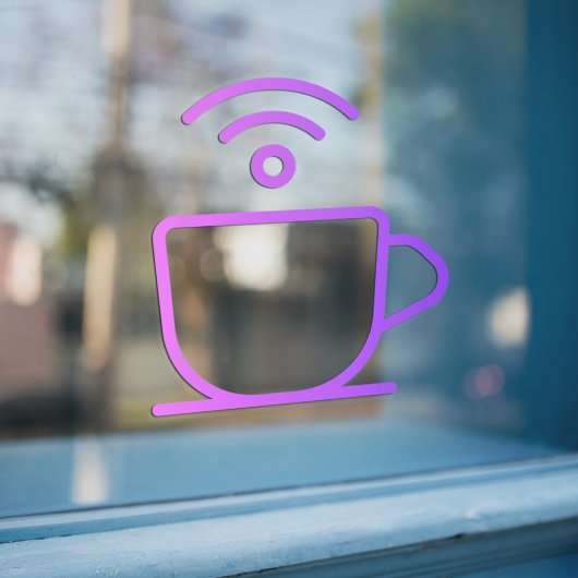 Gratis WIFI Met Kopje Koffie Ruitsticker Raamsticker