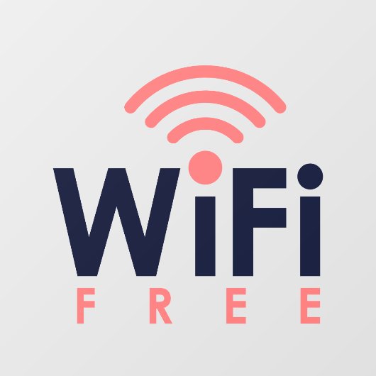 Gratis WIFI Netwerk Internet Koffie Shop Raamsticker (Vel)