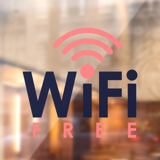 Gratis WIFI Netwerk Internet Koffie Shop Raamsticker (Vel 2)