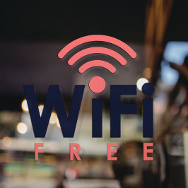 Gratis WIFI Netwerk Internet Koffiezaak Raamsticker