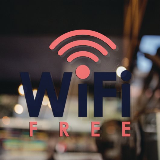 Gratis WIFI Netwerk Internet Koffiezaak Raamsticker