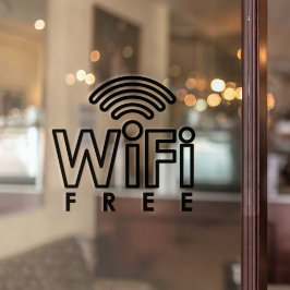 Gratis Wifi Netwerk Internet Wachtwoord Koffie Win Raamsticker