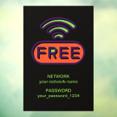 Gratis WIFI Netwerk Internet Wachtwoord Raamsticker (Vel 3)