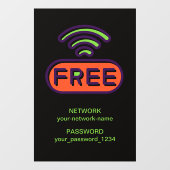 Gratis WIFI Netwerk Internet Wachtwoord Raamsticker (Vel)