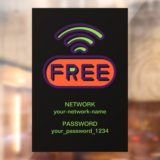 Gratis WIFI Netwerk Internet Wachtwoord Raamsticker (Vel 2)
