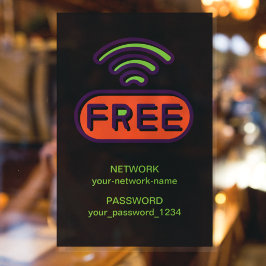  Gratis WIFI  Netwerk Internet Wachtwoord  Raamsticker