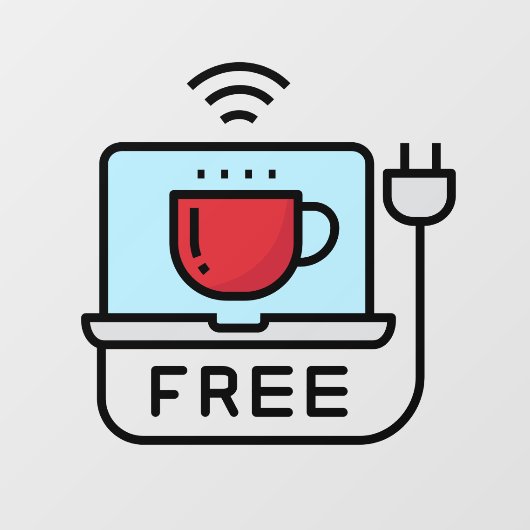 Gratis WIFI Netwerk Koffiewinkel Internet Wachtwoo Raamsticker (Vel)