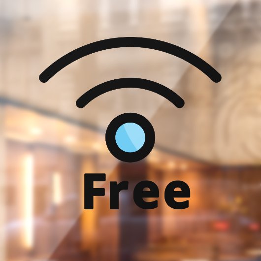 Gratis WIFI Netwerk Werkruimte Coffeeshop Raamsticker (Vel 2)