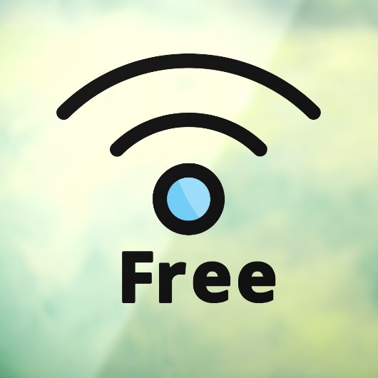 Gratis WiFi-netwerk Werkruimte Koffiewinkel Raamsticker (Vel 3)