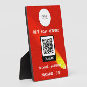 Gratis Wifi QR Code Oranje Leren Spotlight Fotoplaat (Zijkant)