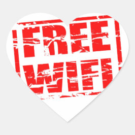 Gratis wifi rood rubber stempel effect hart sticker
