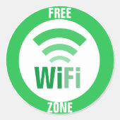 Gratis WiFi-teken Ronde Sticker (Voorkant)