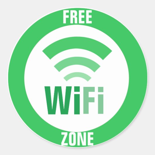 Gratis WiFi-teken Ronde Sticker (Voorkant)